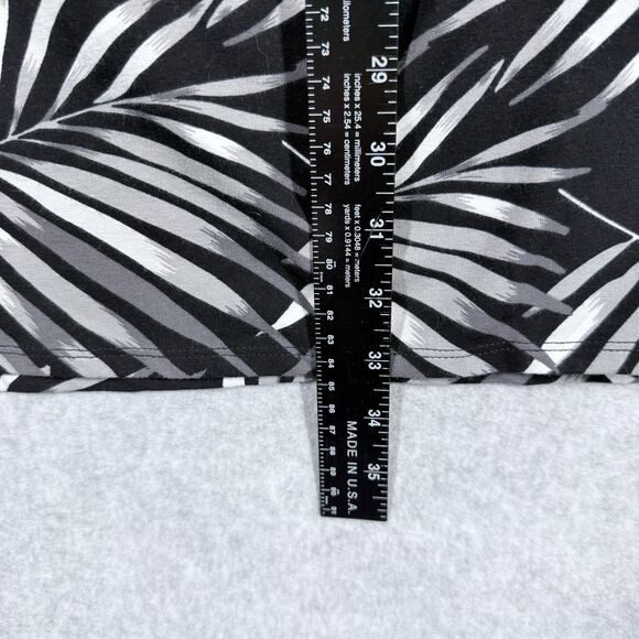 Old Navy T-Shirt Dress Women Sz M Black/Gray Palm Leaves Botanical Stretch - Picture 9 of 11